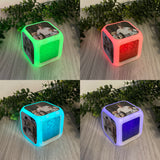 Custom Photo LED Alarm Clock – Colour-Changing, Digital Display - Perfect Gift