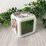Custom Photo LED Alarm Clock – Colour-Changing, Digital Display - Perfect Gift