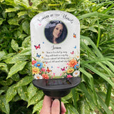 Personalised Photo Floral Flowers & Butterflies Memorial Garden Solar Light Plaque