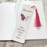 Personalised Cancer Awareness large Metal Bookmark, Pink Butterfly Bookmarks, Gifts For Her, Letterbox Gift, Positivity Present