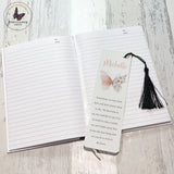 Personalised Pink Green Butterfly large Metal Bookmark, Gifts For Her, Letterbox Gift, Positivity Present