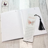 Personalised Pink Green Butterfly large Metal Bookmark, Gifts For Her, Letterbox Gift, Positivity Present
