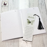 Personalised Pink Green Butterfly large Metal Bookmark, Gifts For Her, Letterbox Gift, Positivity Present