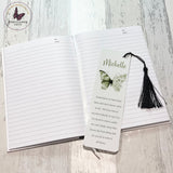 Personalised Pink Green Butterfly large Metal Bookmark, Gifts For Her, Letterbox Gift, Positivity Present