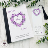 Personalised Letters To Heaven Notebook, Purple Rose Heart Gift, Bereavement Gift, Letter Box Gifts, Condolences Gift, Missing You Gift