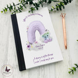 Personalised Baby Loss Notebook, Rainbow Angel Baby Keepsake Gift, Condolences Bereavement Sympathy Gift, In Loving Memory, Born Sleeping,