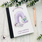 Personalised Baby Loss Notebook, Rainbow Angel Baby Keepsake Gift, Condolences Bereavement Sympathy Gift, In Loving Memory, Born Sleeping