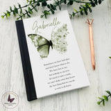 Personalised Positivity Notebook - Pink Floral Butterfly Journal