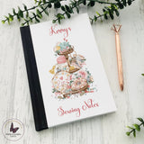Personalised Sewing Notebook, Sewing Treads Needles Fumbles, Dressmaking Journal, Sewing Themed Gift, Crafters Sketch Book