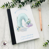 Personalised Baby Loss Notebook, Rainbow Angel Baby Keepsake Gift, Condolences Bereavement Sympathy Gift, In Loving Memory, Born Sleeping,