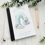 Personalised Baby Loss Notebook, Rainbow Angel Baby Keepsake Gift, Condolences Bereavement Sympathy Gift, In Loving Memory, Born Sleeping