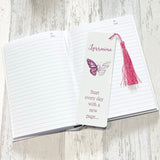 Personalised Cancer Notebook - Pink Ribbon Butterfly Journal