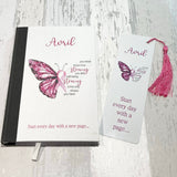 Personalised Cancer Notebook - Pink Ribbon Butterfly Journal