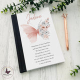 Personalised Positivity Notebook - Green Floral Butterfly Journal