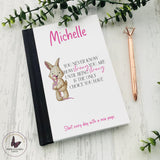 Personalised Cancer Awareness Notebook, Pink Ribbon Journal, Mental Health Awareness, Gifts For Her, Letterbox Gift
