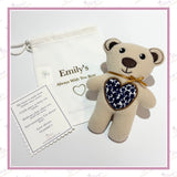 Always With You memorial bear with personalised poem card made from loved one’s shirt fabric
