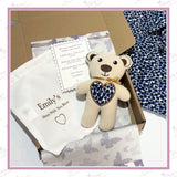 Personalised Always With You bear gift presentation with keepsake pouch and memorial card