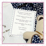 Always With You memorial bear with personalised poem card made from loved one’s shirt fabric