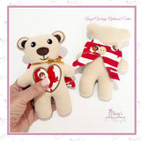 Personalised Always With You memorial bear made from loved one's clothing with optional angel wings, gift pouch and keepsake poem card.