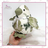 Memory Bird keepsake made from loved one's clothing – front facing view with angel wing charm, Stacey's Loveable Keepsakes Middlesbrough
