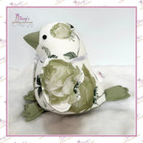 Memory Bird keepsake handmade from treasured clothing – side view showing large chest area suitable for personalisation, Stacey's Loveable Keepsakes Middlesbrough