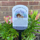 Personalised Rainbow Angel Baby Memorial Garden Solar Light Plaque