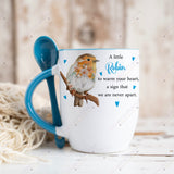 Robin Blue Spoon Mug – A Heartfelt Keepsake