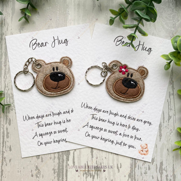 Handmade Bear Hug Keychain - Anxiety Pocket Hug