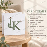 Loveable Keepsakes card details showing premium 300gsm hammered card, white envelope and protective packaging