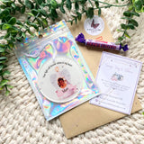 Photo angel wings candle bauble packaged in holographic gift pouch with thank-you card, Loveable Keepsakes UK.