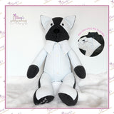 Memory cat Keepsake handmade from a loved ones, shirt and jacket with personalised embroidered foot
