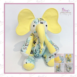 Regular Button Joined Memory Elephant - Made From Loved One’s Clothing
