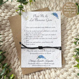 Forget me not wish bracelet with blue flower charm on plantable seed card