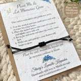 Forget me not wish bracelet card with planting instructions on reverse
