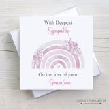Personalised Forget Me Not Card, Floral Pink Rainbow, Thinking Of You Gift