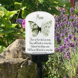 Personalised Green Floral Butterfly Memorial Garden Solar Light Plaque