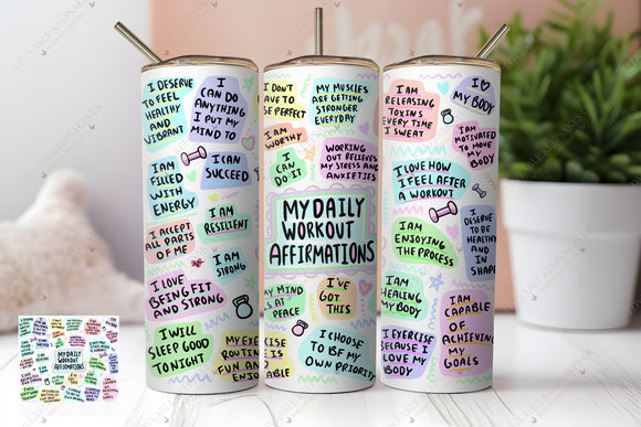 My Daily Workout Affirmations 20-oz Skinny Tumbler