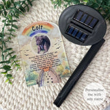 Personalised Pet Photo Memorial - Rainbow Bridge -  Garden Solar Light Plaque