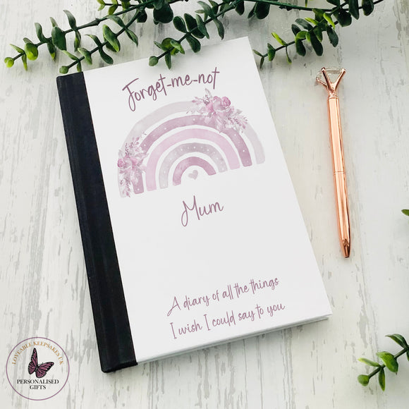 Personalised Letters To Heaven Notebook, Forget Me Not Gift, Memorial Gift, Thinking Of You