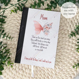 Personalised Letters To Heaven Notebook, Blush Pink Butterfly, Memorial Gift, Bereavement Gift, Condolences Book, Thinking Of You