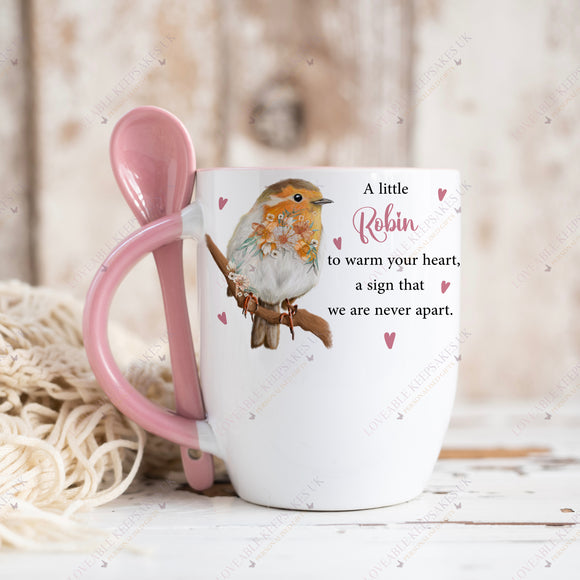 Robin Pink Spoon Mug – A Heartfelt Keepsake