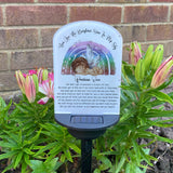 Personalised Rainbow Angel Baby Memorial Garden Solar Light Plaque