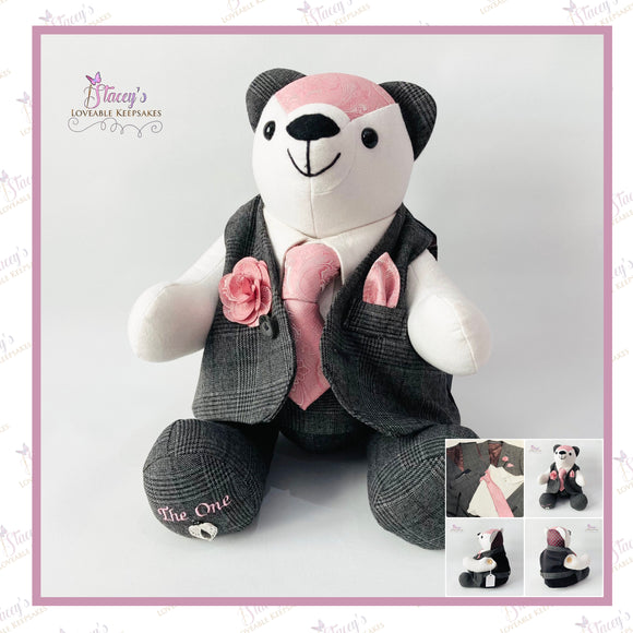 Regular Button Joined Memory Bear - Made From Loved One’s Clothing