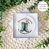 Personalised Robin Remembrance Bauble - Boots Memorial Ornament - In Loving Memory Christmas Decoration