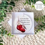 Personalised Robin Remembrance Bauble – Christmas Stocking Memorial Decoration – Acrylic Hanging Ornament Keepsake