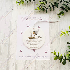 Robin candle bauble in gift box