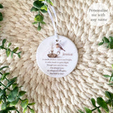 Personalised Robin & Candle Memorial Bauble – Hanging Remembrance Keepsake