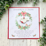 Remembering You At Christmas Robin Card With Poem - Memorial Keepsake Hanging Ornament