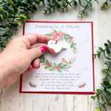 Remembering You At Christmas Robin Card With Poem - Memorial Keepsake Hanging Ornament