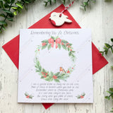 Remembering You At Christmas Robin Card With Poem - Memorial Keepsake Hanging Ornament